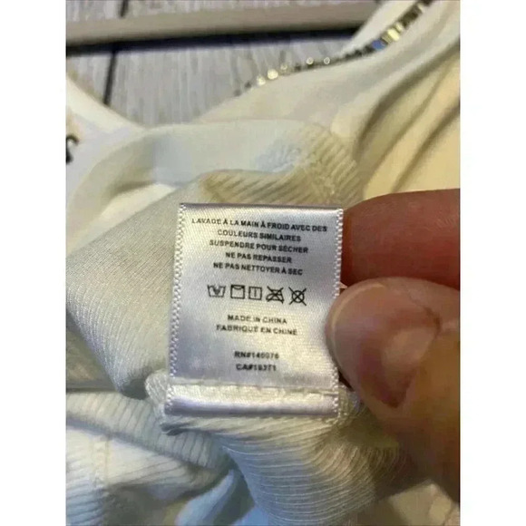 Generation Love Women's Sienna Crystal Trim Top XLARGE White‎ Cropped Clubwear - Picture 8 of 8